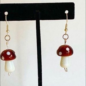 medium sized mushroom earrings